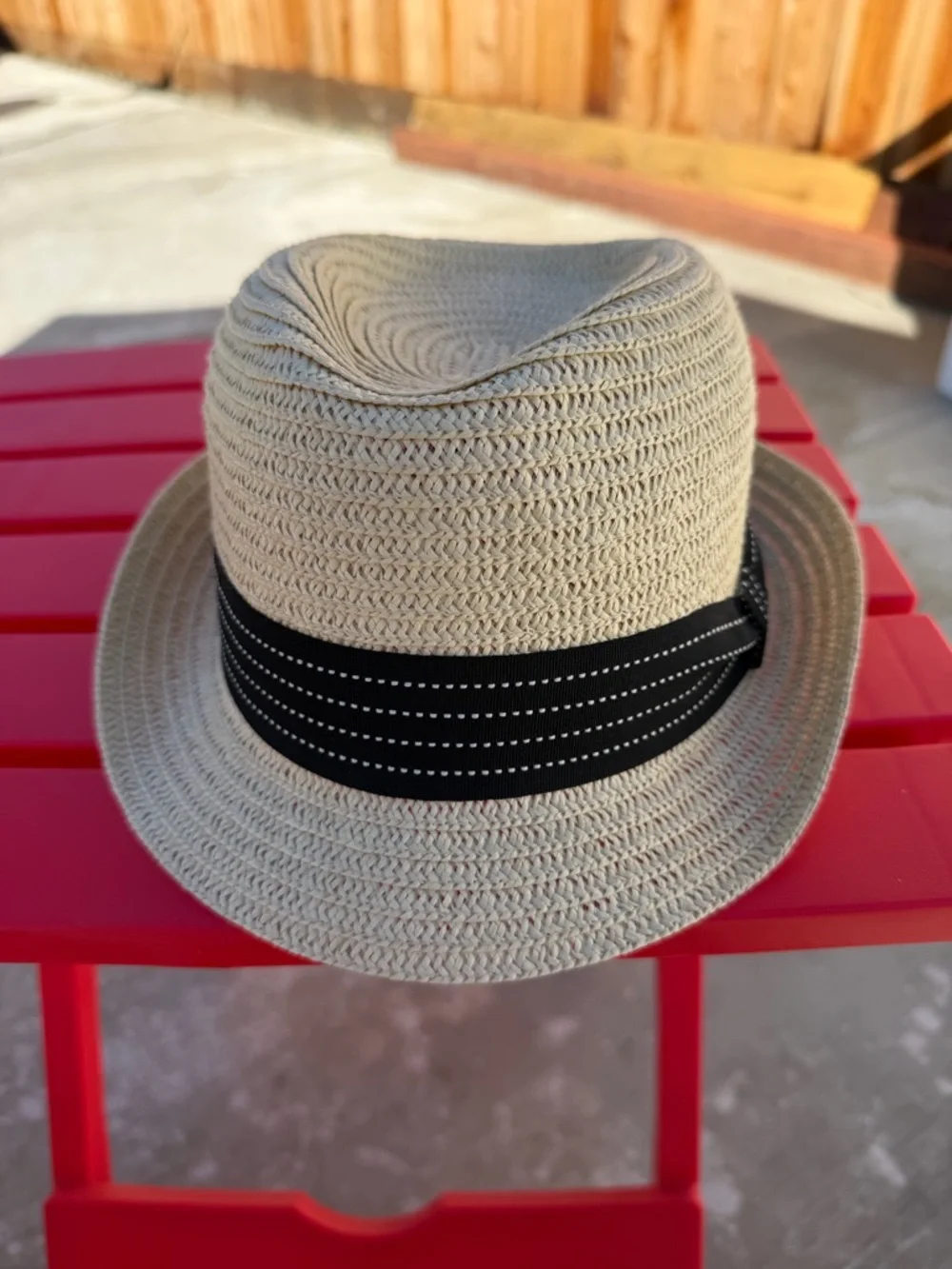 Scale Brown pronto  Straw Fedora with Black Ribbon